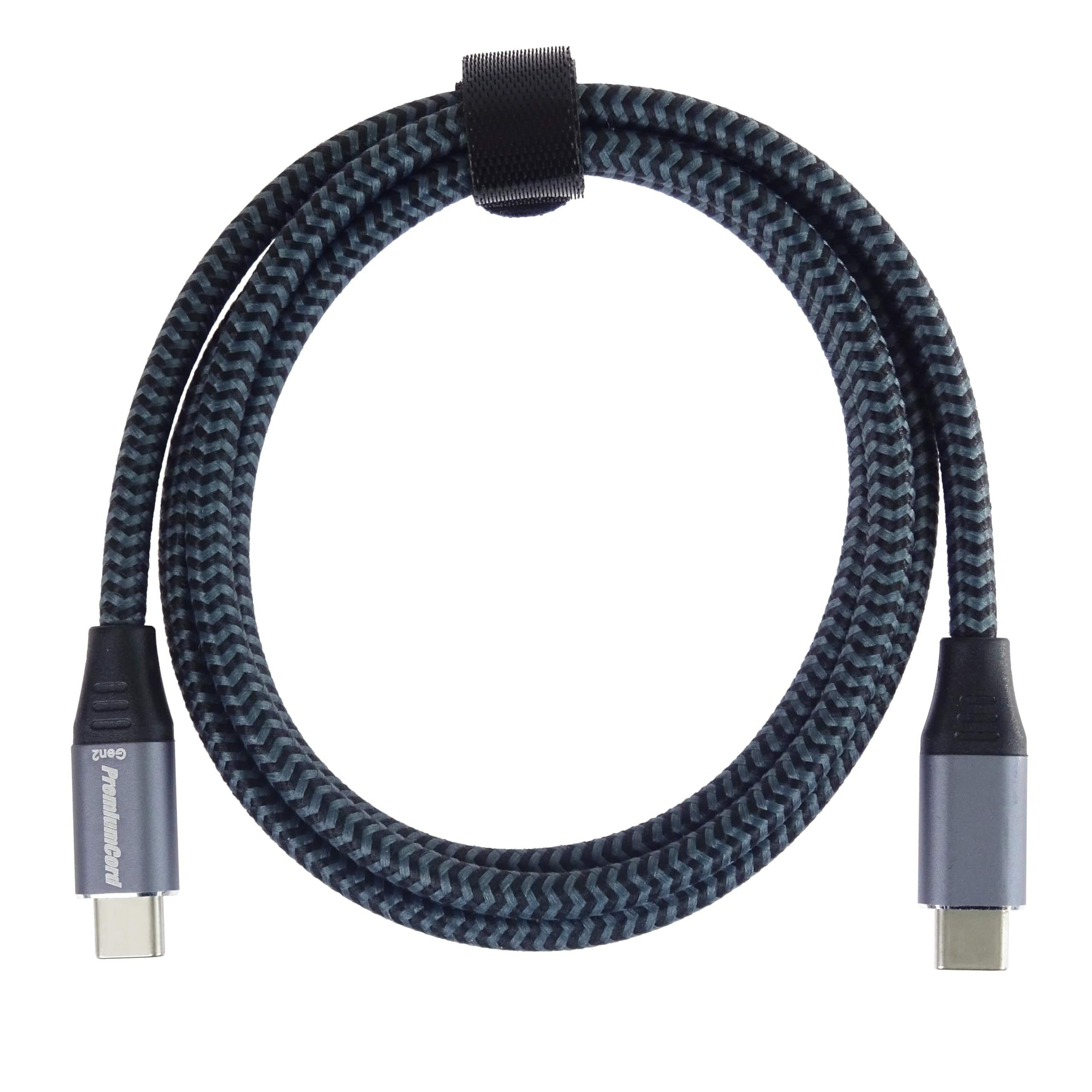 PremiumCord Kabel Połączeniowy USB-C 3.2 Gen 2x2, Kabel do Transmisji Danych SuperSpeed ​​Do 20Gbit/s, Ładowanie do 5A, Moc 100W, Obsługuje PD 3.0 / QC 4.0, USB Wtyk Typu C, Kolor Czarny, Długość 1,5m