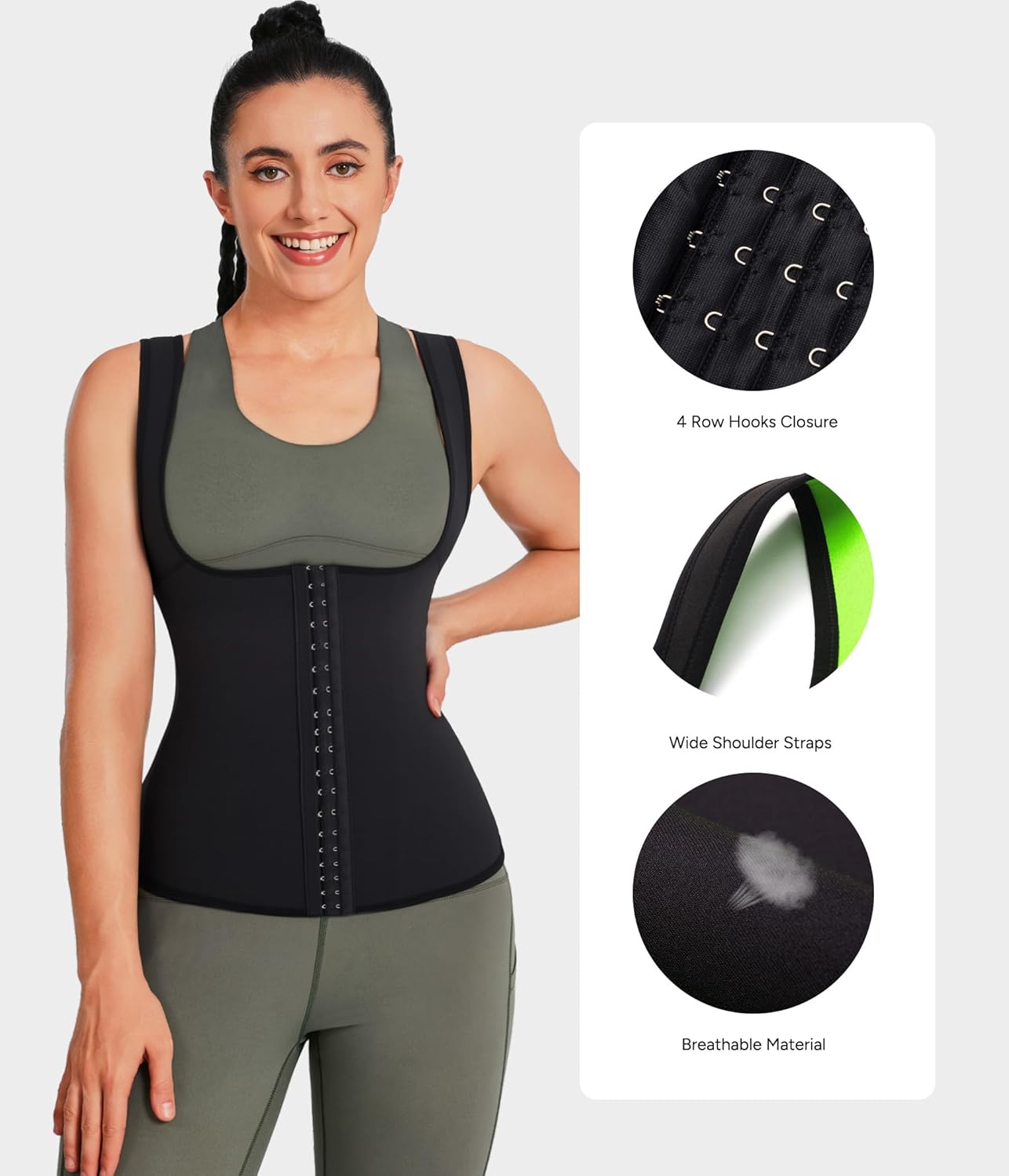 Eleady Best Neoprene Waist Trainer Corset Sweat Vest Weight Loss Body Shaper Workout Tank Tops Women - Image 5