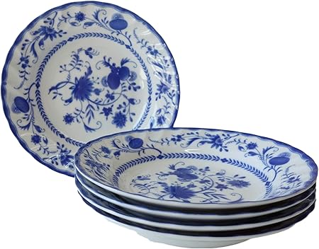 Amazon ファイブオニオン 21cm カレー皿 ５個セット パスタ皿 スープ皿 カフェ風 シチュー皿 青 ブルー おしゃれ 北欧風 食洗機対応 レンジ可 レリーフ 丸型 インスタ映え 美しい ノーブランド品 カレー パスタ皿 通販