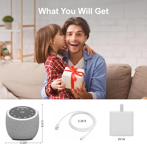 Miniatura 7 de Máquina de sonido de ruido blanco para dormir, 361 sonidos relajantes, control inteligente de aplicación, botones personalizados, sonidos naturales