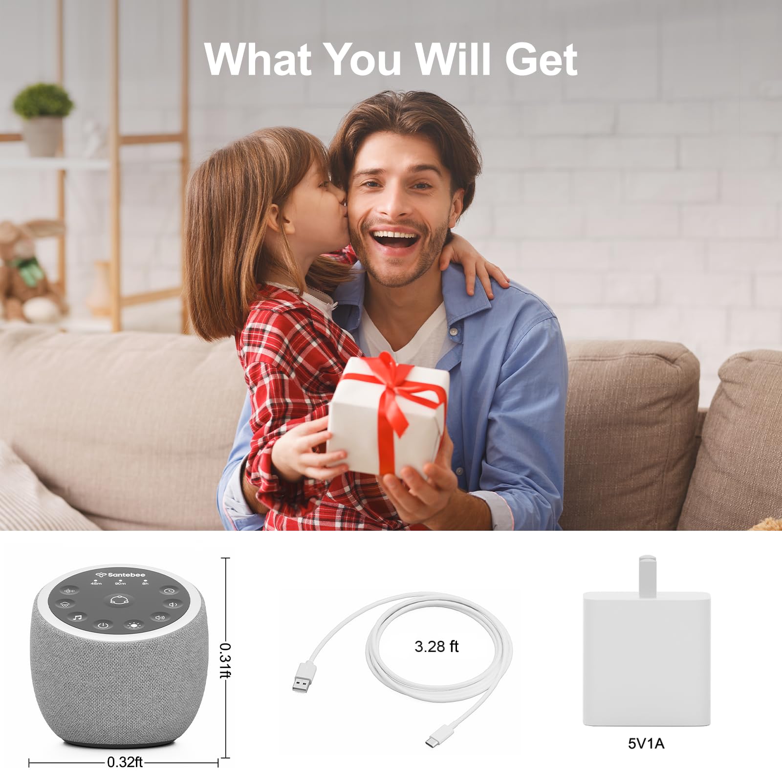 White Noise Soundmaschine für Sleep Smart mit 388 Sounds und 3