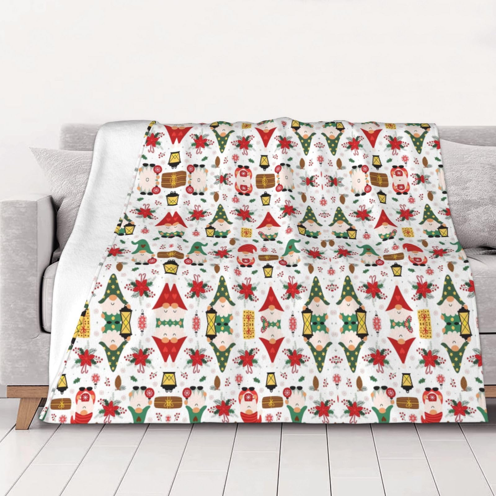 Couverture motif nain mignon 152x203 cm plaid doux pour lit et canapé toutes saisons