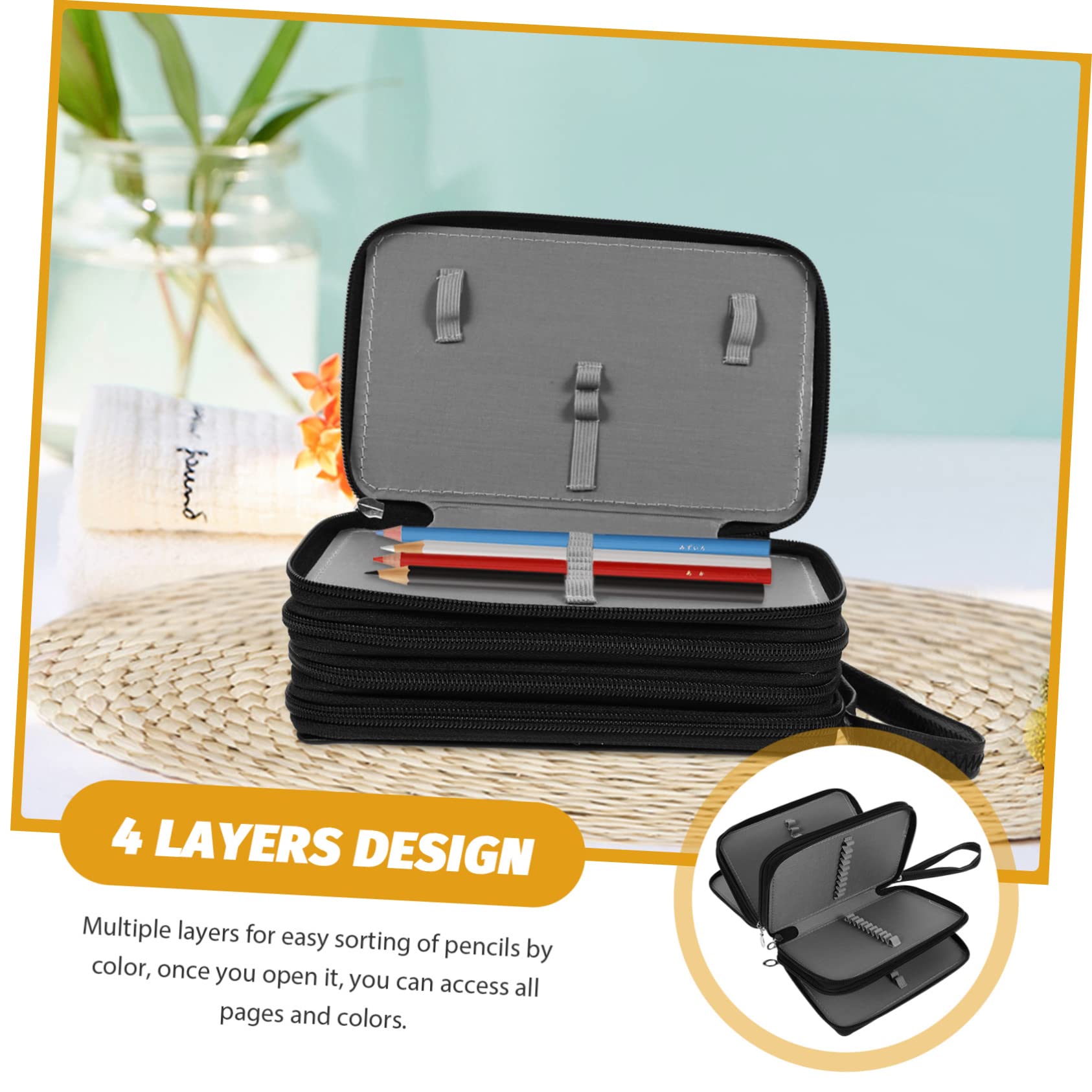 NUOBESTY Borsa Astuccio Capacità Organizer Per Cancelleria Strati Pu Per Scuola e Ufficio Per Matite e Acquerelli