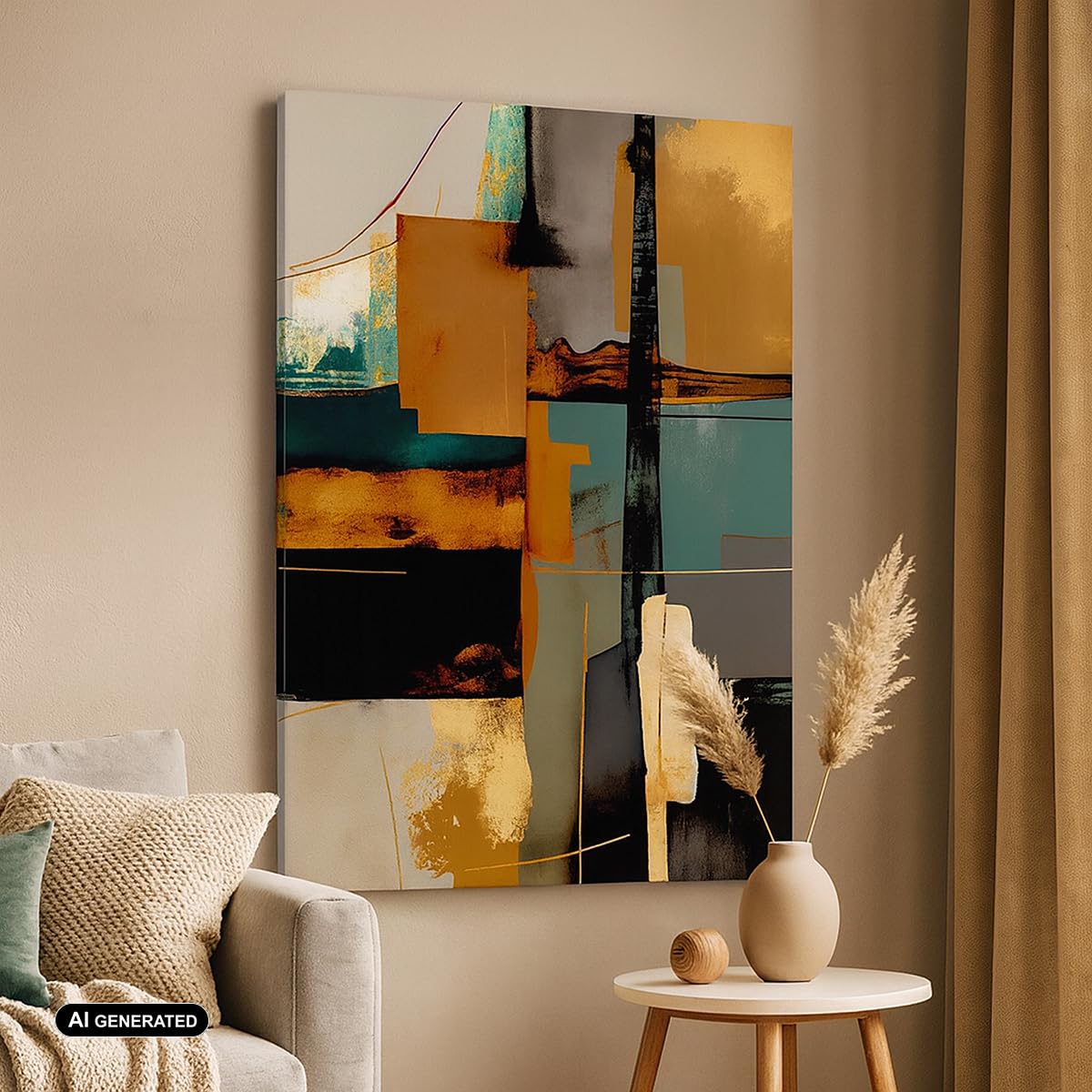 ARTTOR Quadri Moderni su Tela 80x120 cm Verticale Astratto Arte - 5801 | CIAO Astrazione Moderno Quadro Decorativo Grande Soggiorno Camera da Letto Decorazione da Parete Arte da Parete ARTTOR