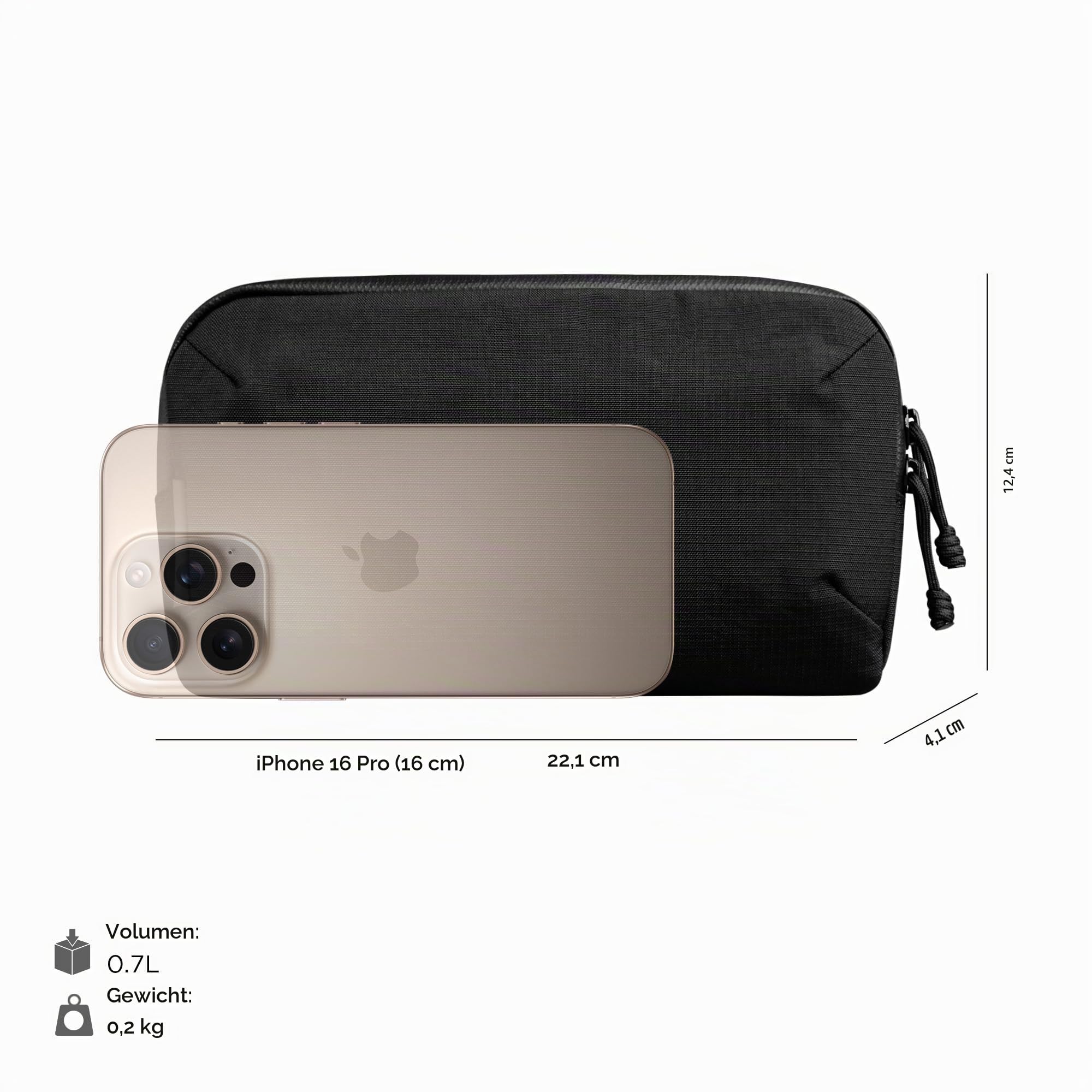 ALPAKA Flight Pouch Pro 0,7L – Kleine Umhängetasche Schwarz