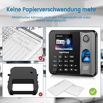 Zeiterfassung Mit Chip HapAttend Fingerabdruck-Zeiterfassung H1