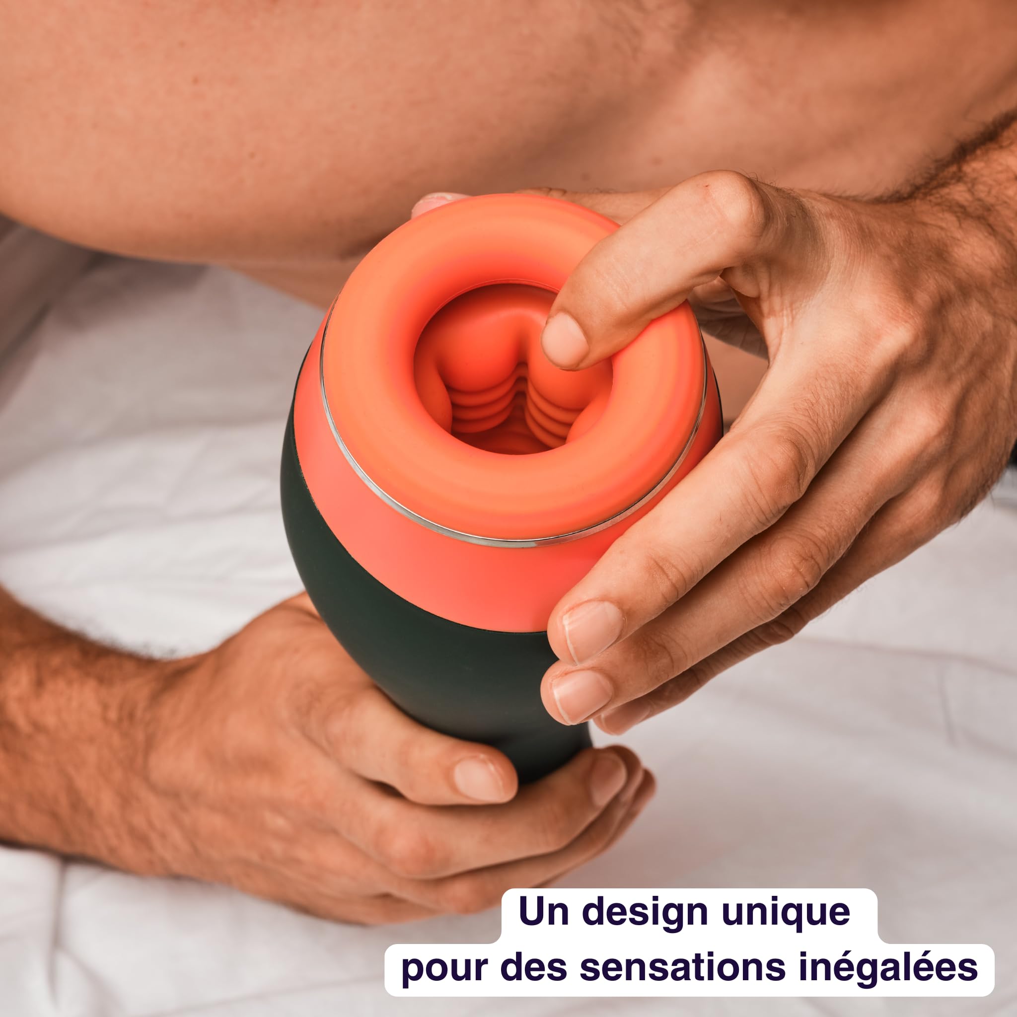 Mon Amour Elvio Masturbateur Homme - Vibration Va-et-Vient Effet Chauffant | 7 vibrations, 5 va-et-vient, chauffage 35-45 °C, joystick ergonomique, rechargeable USB, étanche IPX6