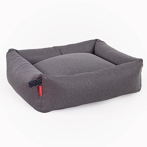 CANUTO LOLA - Cama para perro, lavable a máquina, cómoda, resistente y 100% hecha a mano en México (grande, gris oscuro)