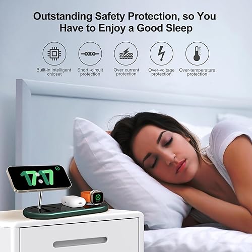 Miniatura 6 de Estación de carga 3 en 1 mejorada 2025 para dispositivos Apple, soporte de cargador inalámbrico magnético rápido seguro para iPhone 1615141312 y