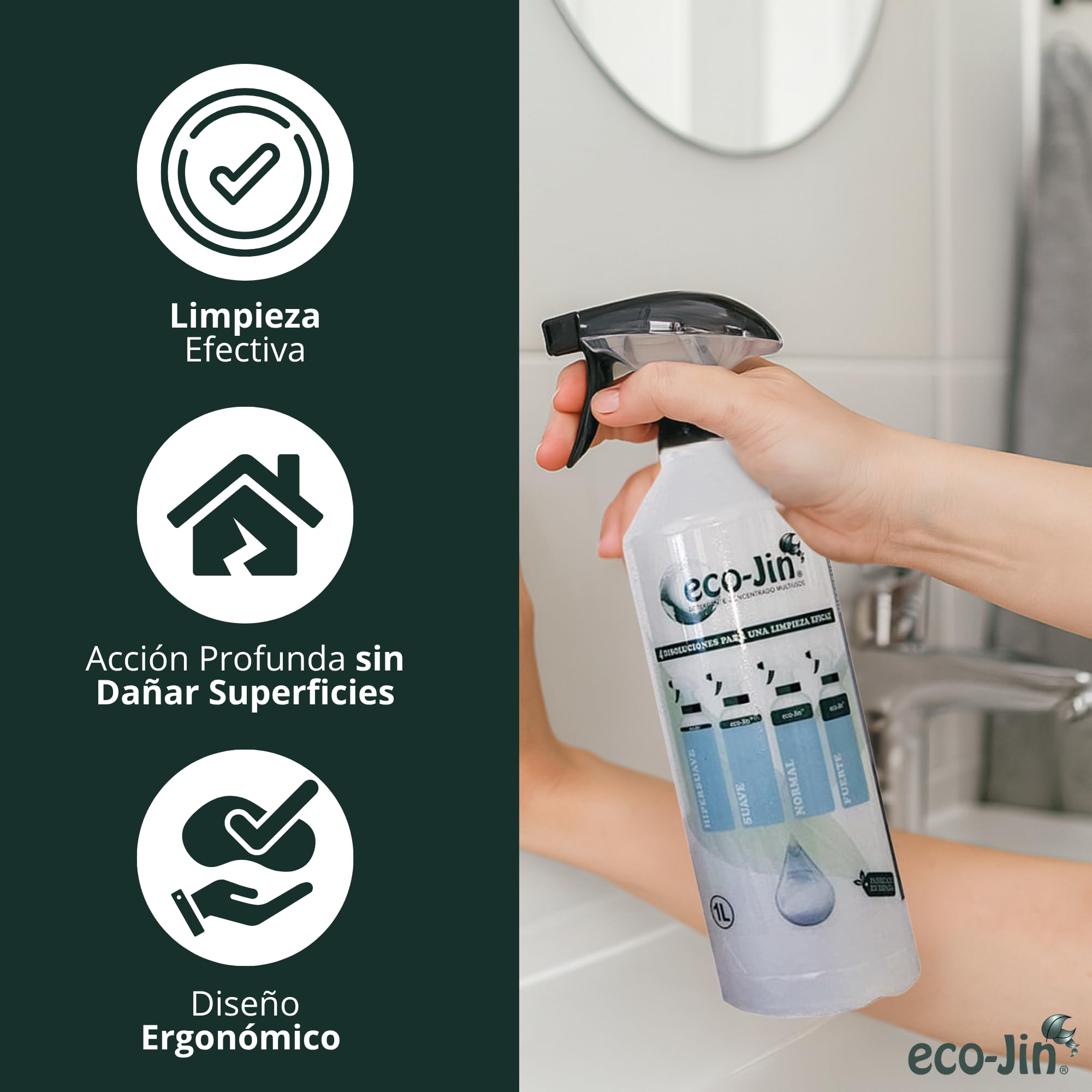 ECO-JIN Pack INTENSE | Difusor | Cepillo Para Textil Rosa | Bayeta Microfibra | Estropajo Con Esponja | Limpiador Multiusos