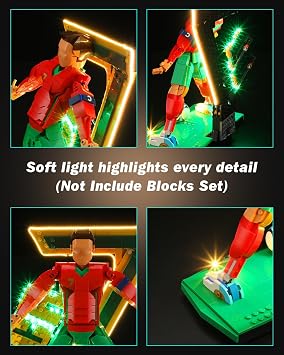 LED Lighting Set Compatible with Lego 43016 Cristiano Ronaldo – Soccer Legend Set, DIY Light Up Kit for 43016 Building Blocks Model (Building Sets Not Included)