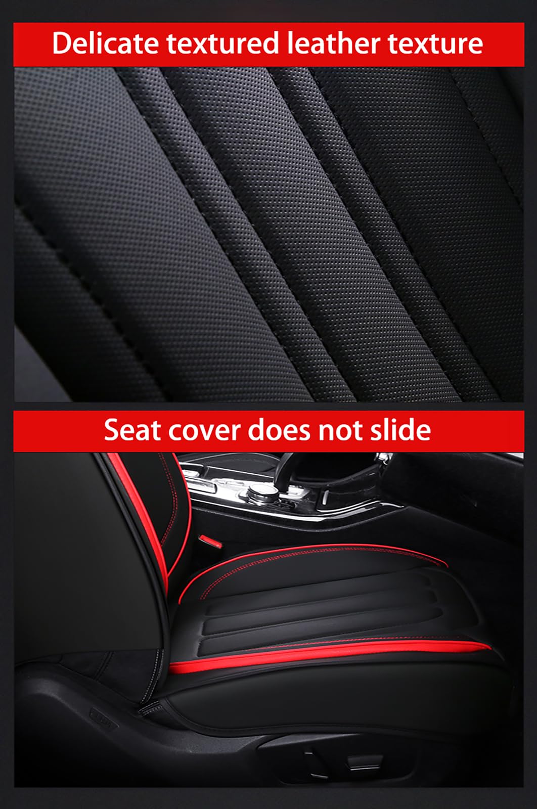 1+1 Coprisedile Auto Nero Rosso Coprisedili Similpelle Coprisedili - Foto 6