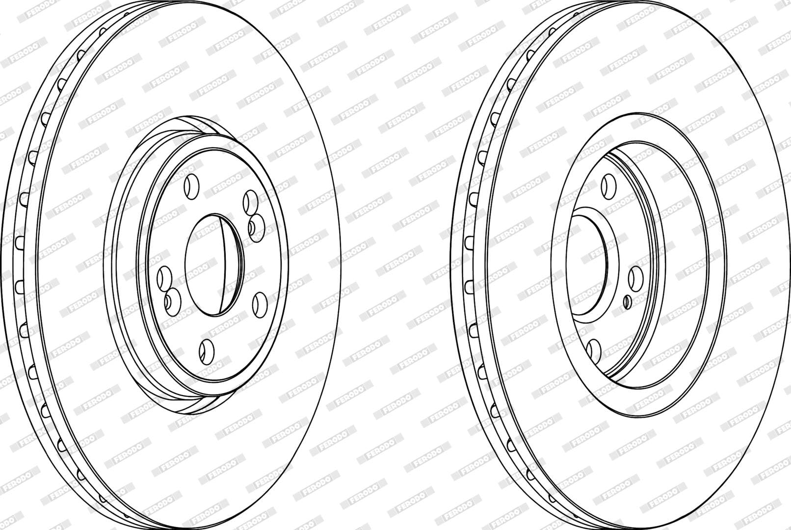 FERODO DDF1405C-1 2x Disque de frein Avant Ø324mm Hauteur: 47mm Épaisseur: 28mm ventilé Compatible avec RENAULT Espace 4 JK, JK0/1 Vel Satis 3/5 portes BJ0