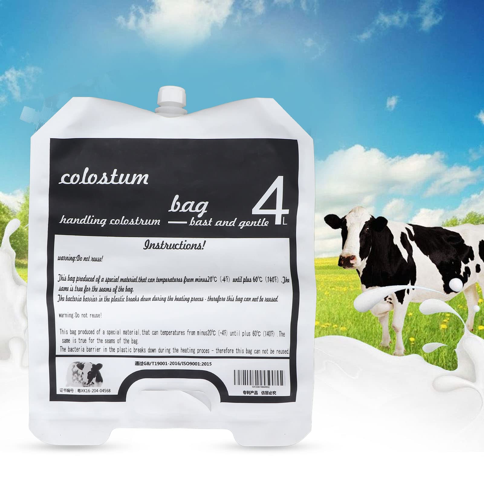 Lot de 10 sacs de collecte de colostrum, 4 L, interface en spirale, sac d'emballage professionnel de colostrum de veau, sac d'emballage de lait de mouton, collecteur de lait maternel pour fournitures