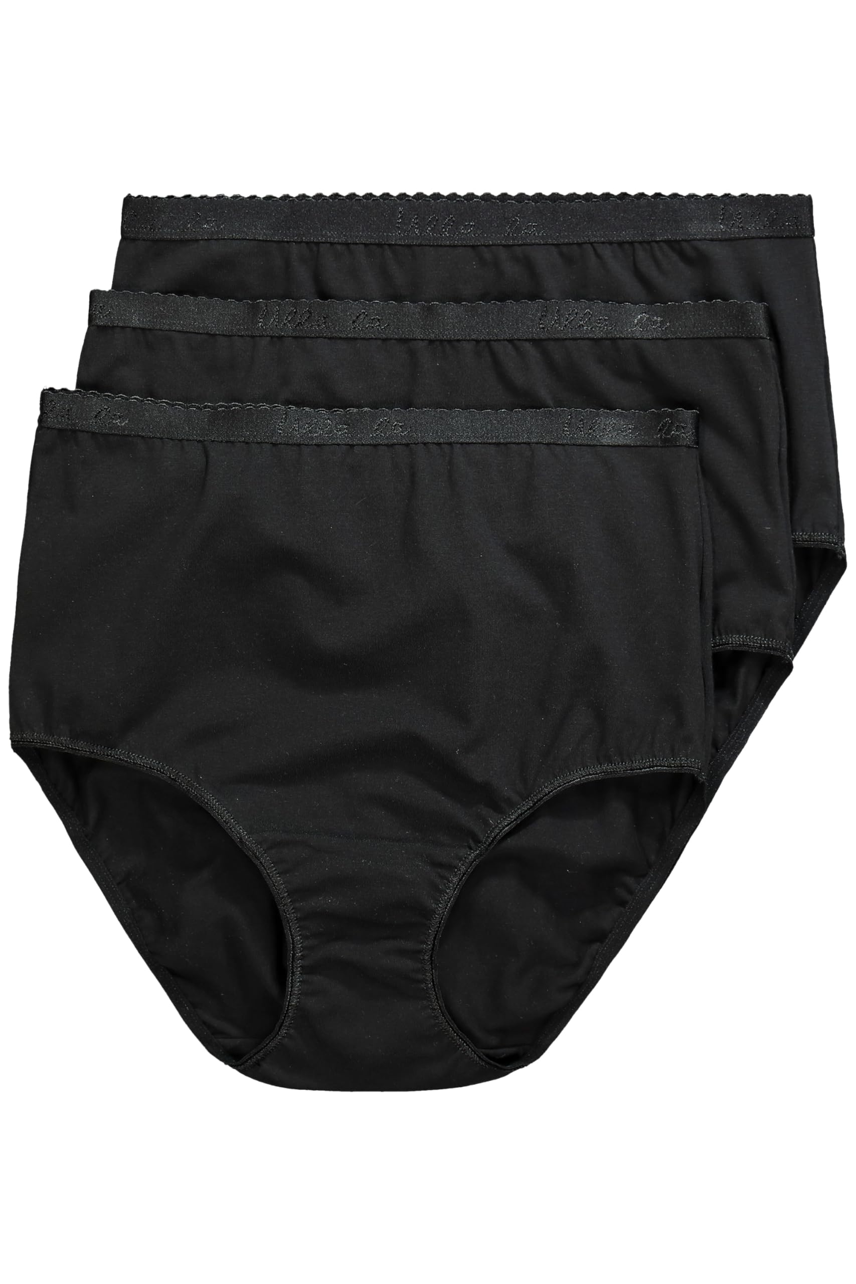 Ulla Popken Women's Slips, 3er-Pack Briefs, Schwarz,