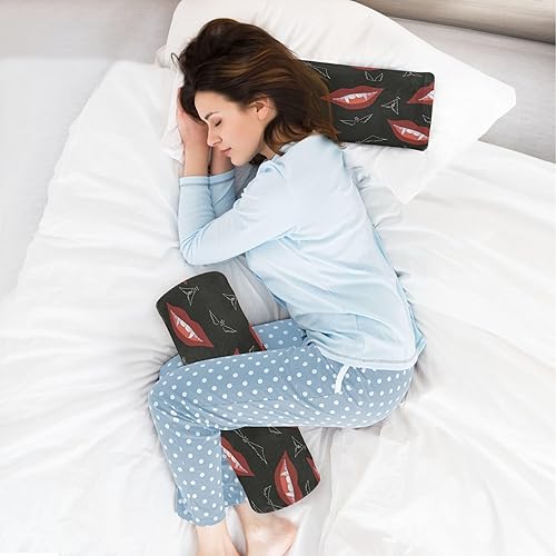 Miniatura 6 de JUNZAN Halloween Vampire Cervical Bolster Pillow Case Neck Roll Pillow Form Round Pillows for Sleeping for Pillow Support for Legs Memory Foam