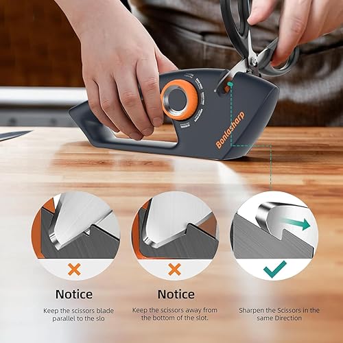 Miniatura 4 de Afilador de cuchillos ajustable 5 en 1, afiladores de cuchillos de cocina de mano de alta calidad que ayudan a reparar, restaurar, afilar cuchillas