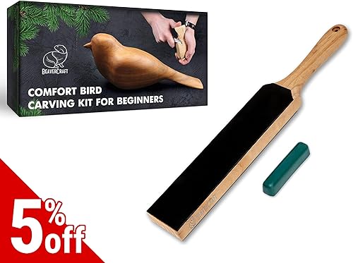 BeaverCraft Kit de tallado de madera Comfort Bird DIY01 Kit de afilado de cuero con compuesto de pulido de afilado LS6