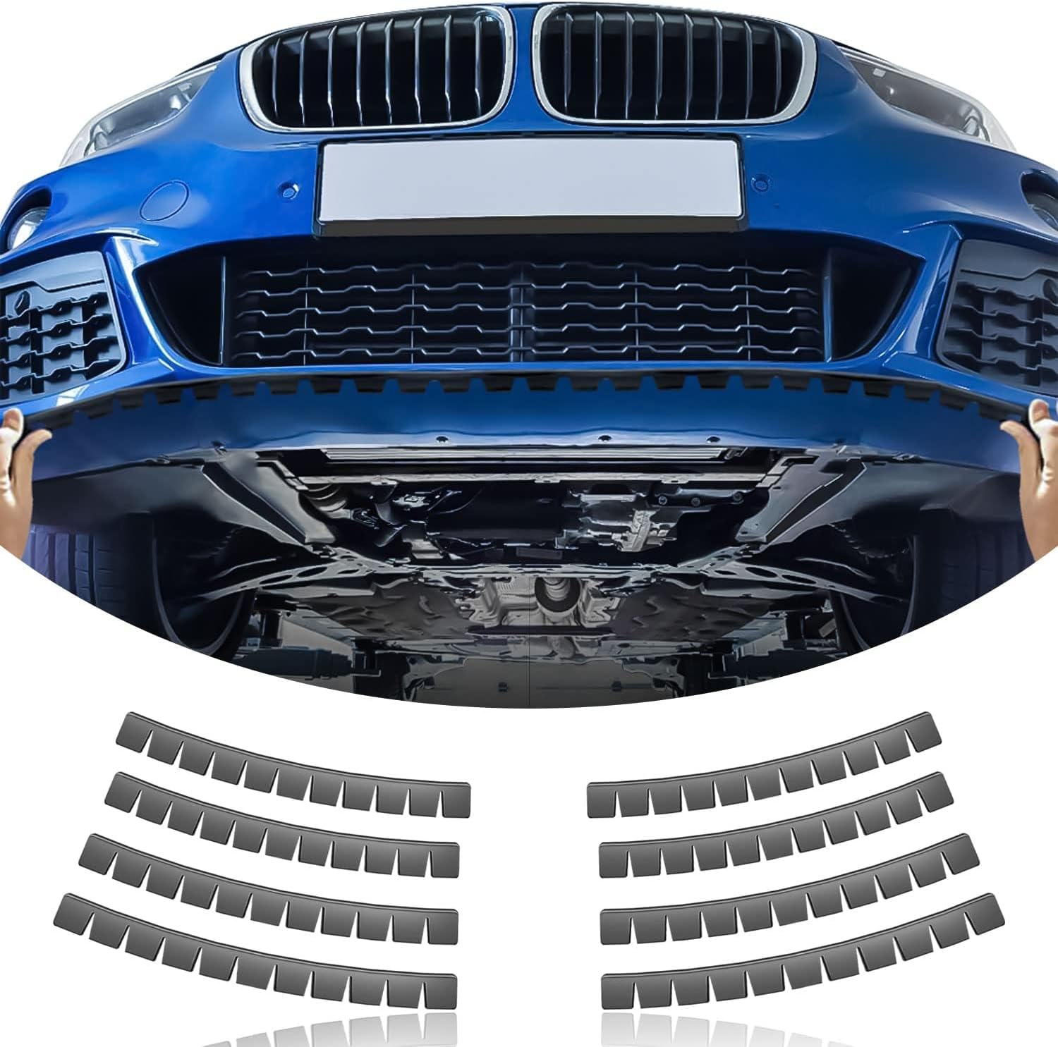 8 Pack Bumper Scrape Guard for Car Front Bumper Protector Luxury car for Car Anti-Scratch Bumper Scrape Guard Skid Plate DIY Kit Bumper Buddy