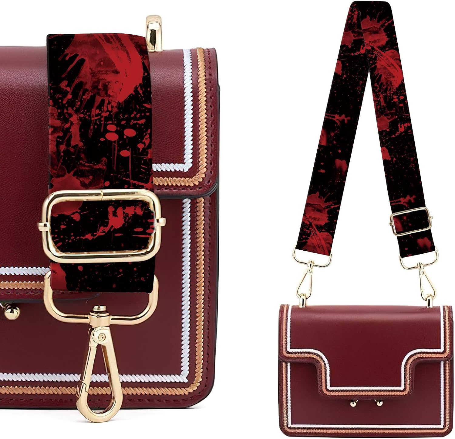 Wide Purse Strap Replacement Crossbody, Funny Shoulder Strap Adjustable, Cute Bag Strap for Women Guitar Purses - Image 3