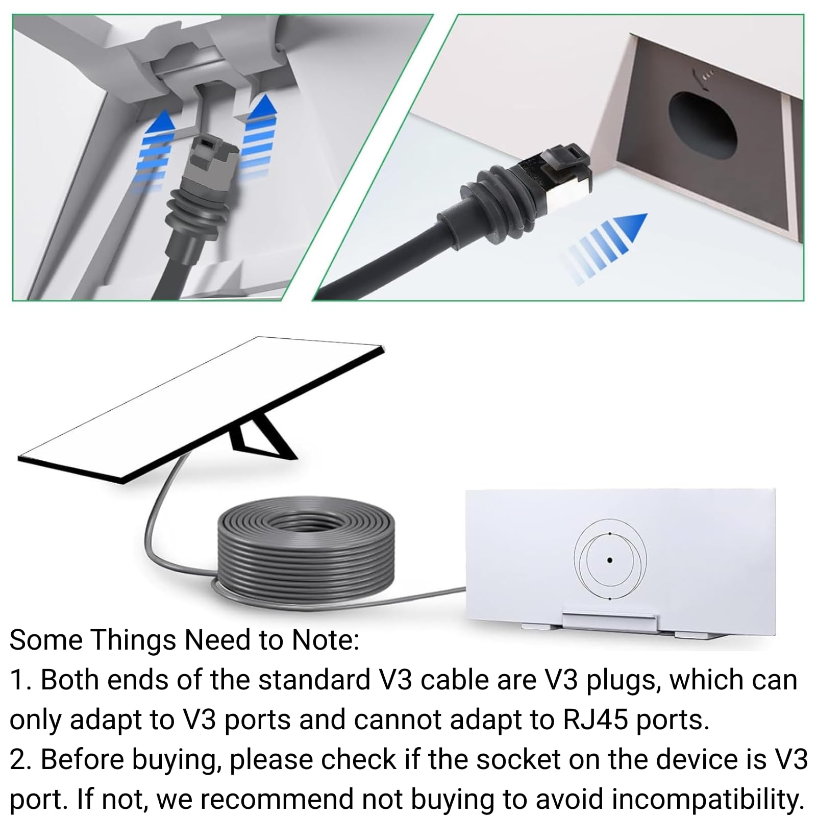 Jadeshay 16FT/5Meters Starlink Cable, Rectangular Satellite V2/V3 Compatible, 26AWG 1200 Mbps, IP68 Waterproof, Indoor/Outdoor Use - Image 2