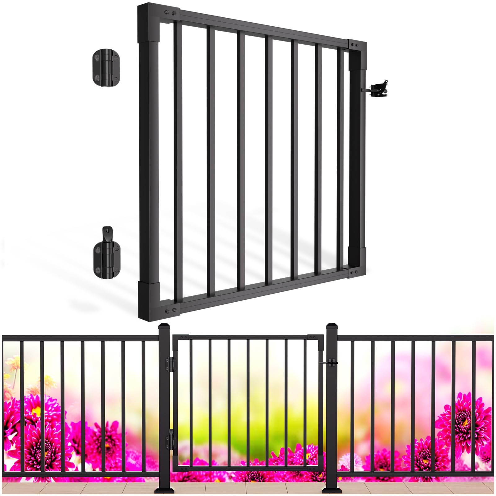 36in x 3ft All Aluminum Deck Gate for 30+ Years Outdoor Use, No-Sag