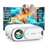 Projector &lbrack;AI Auto Focus&sol;Auto Lens Cap&rsqb; Outdoor-Projector-4K with WiFi 6 and Bluetooth&colon; 1500 ANSI Portable Projector with Auto 6D Keystone & Zoom&comma; Jimveo Native 1080P Movie Proyector 2025 Upgraded