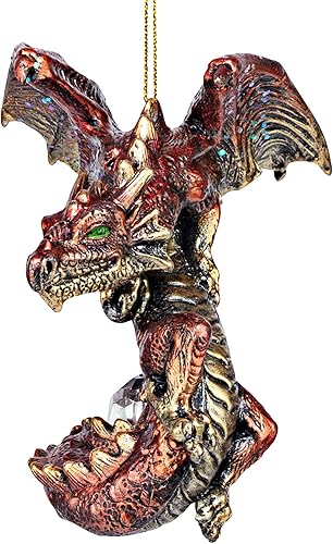Miniatura 66 de Design Toscano Frost The Gothic Dragon - Adorno navideño para decoración navideña, 3 pulgadas de ancho, 3 pulgadas de profundidad, 5 pulgadas