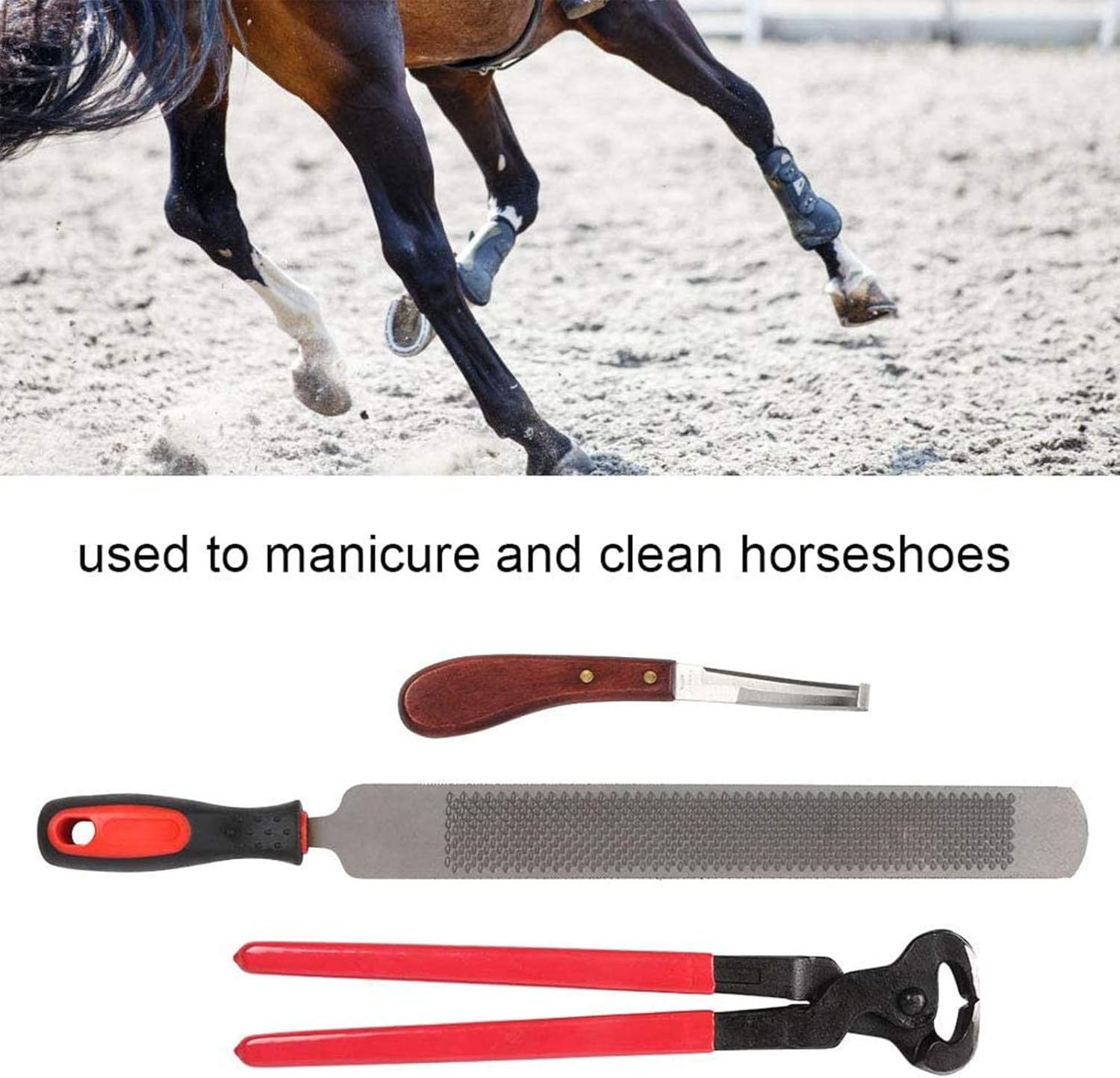 Goat Hoof Trimmer, Rasp Hoof Cutter Set, Professional Horses Hoof Trimming Tools Horse Equine Metal Shears Farriers Hoof Nipper Cutter Handle Knife Stable Supplies