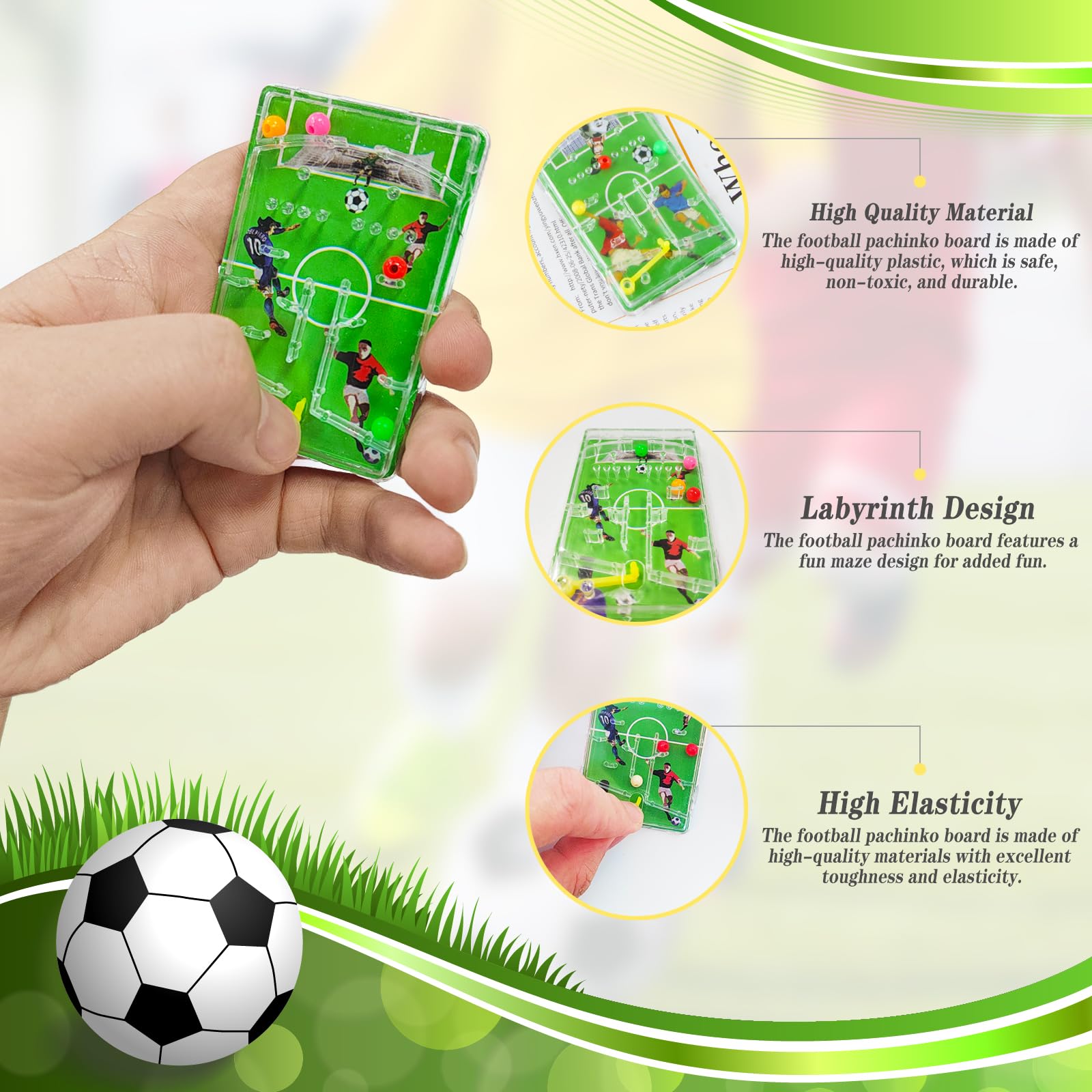 10 Juego de Pinball Fútbol, Juguetes Pinball ZoneYan, Mini Pinball para Niños, Pinball de Juguete, Juego de Paciencia de Fútbol, Fiesta de Cumpleaños para Niños, Juguetes Educativos para Niños