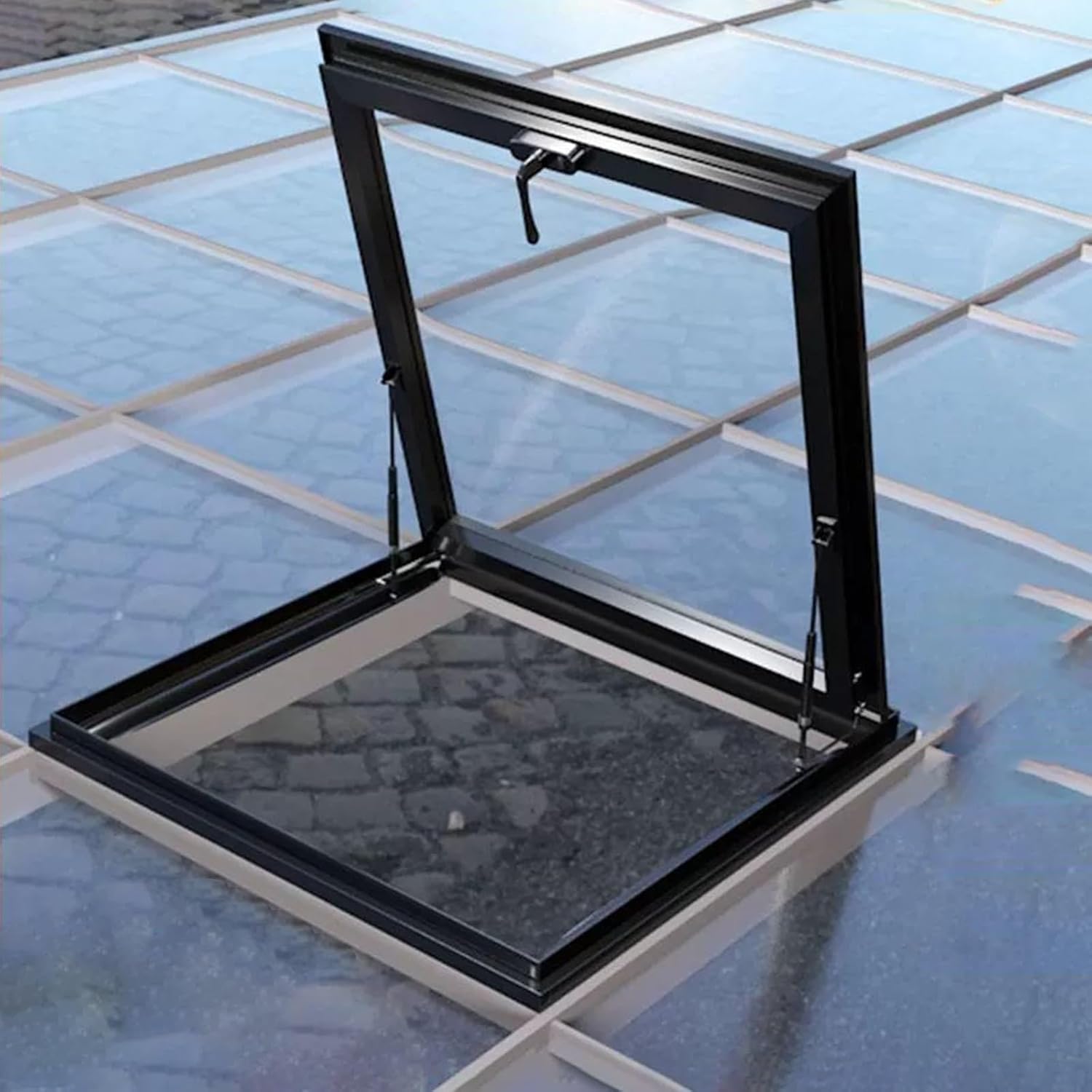 Customizable Heavy Duty Roof Windows, Household Large Skylights for Attic/Sun Room, Underground Lighting Well Window with Double-Layer Tempered Glass(24x34in(61x86.3cm))