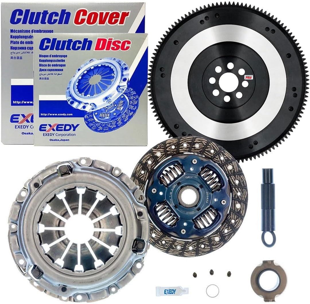Exedy Clutch Kit KHC10 with ClutchMaxPRO Chromoly Flywheel Replacement for Acura 2004-2014 CSX ILX RSX TSX 2003-2012 Accord Civic Si CR-V Element 2.0L 2.4L DOHC K20 K24 (CPKHC10-LSF08137-EK)