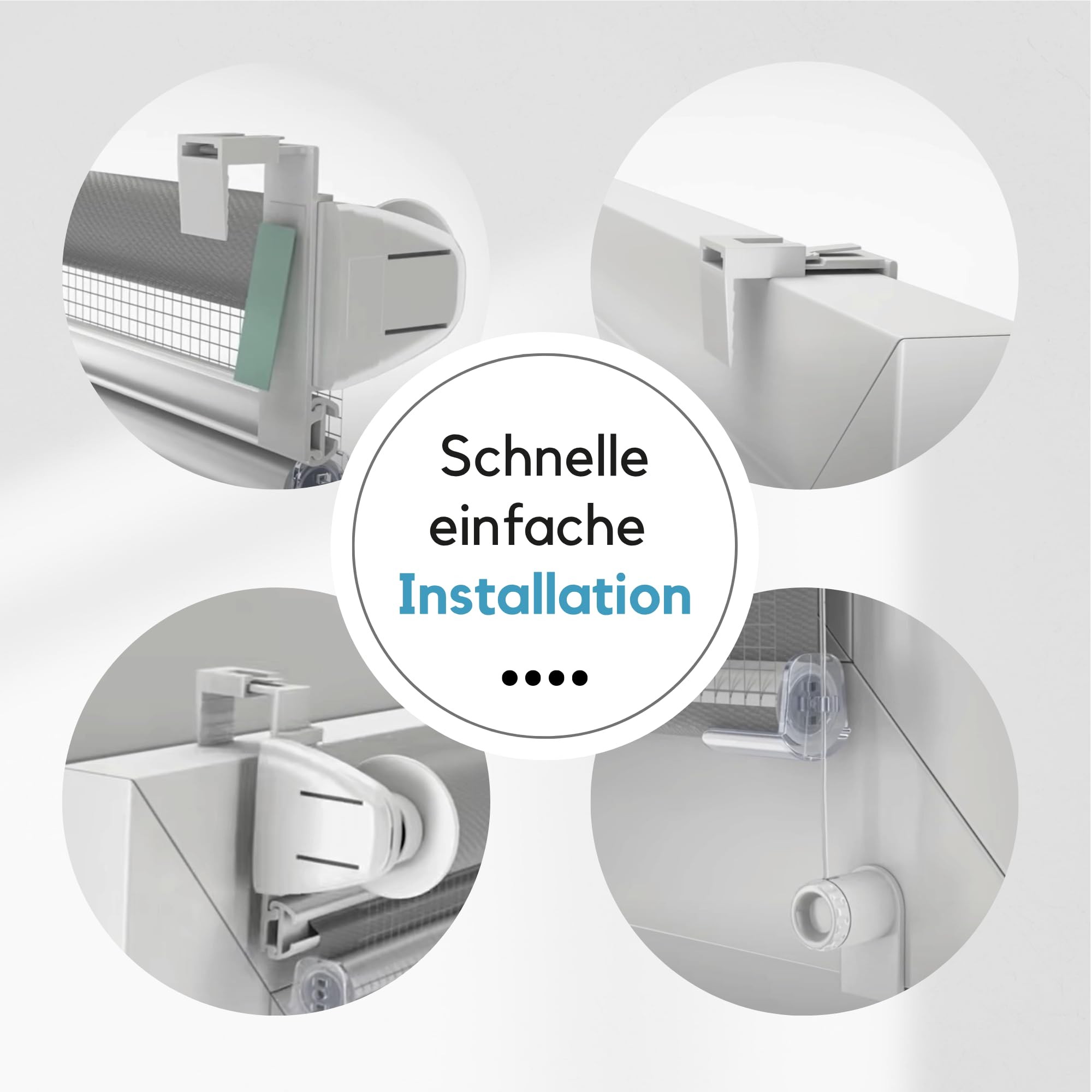 Premium Rollos für Fenster Ohne Bohren I Doppelrollo Klemmfix Ohne Bohren I Fenster Rollos für Innen I Rollo 60x150cm - Sonnig