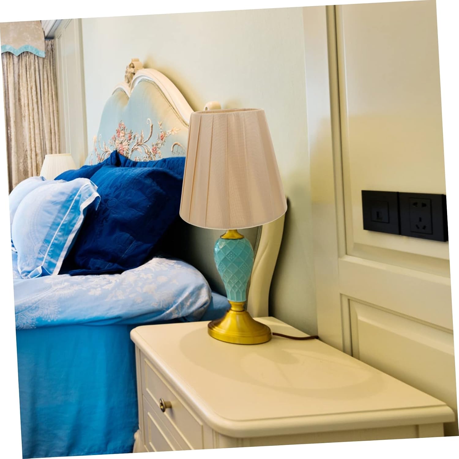 1pc Elegant Cloth Art Lampshade for Wall Light Table Lamp and Ceiling Light Soft Pleated Design Fabric for Home Hotel Bedroom and Library Decor