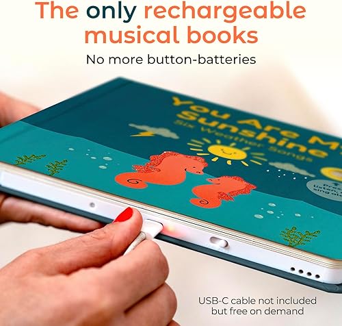 Miniatura 2 de Cali's Books You Are My Sunshine Libro de Música para Niños Pequeños de 1-3 Años - Libro Musical de Canciones de Cuna, Conector para Auriculares