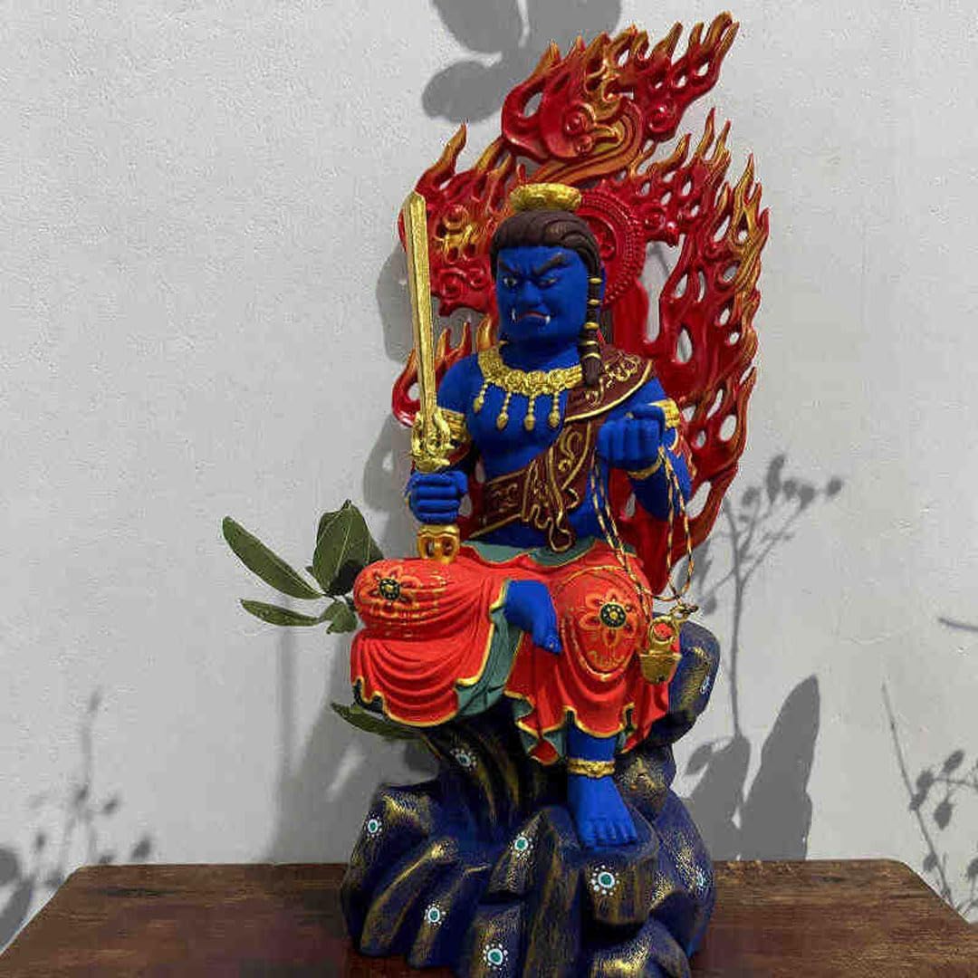 木彫りの仏像29cm 木製 守り本尊 仏像 フィギュア 修縁堂木彫り 仏像