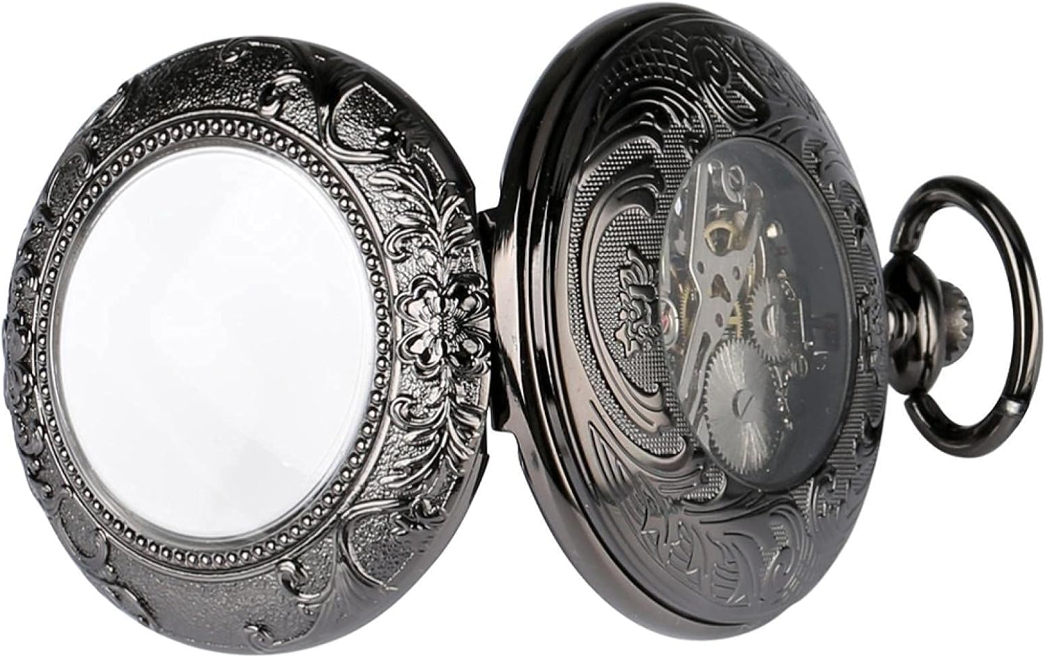 Gentlemen's Pocket Watch, Pocket Watch, Vintage Floral Mechanical Pocket Watch Fashion Blue Roman Numerals for Men and Women (Color : Onlywatch) (Onlywatch) (Onlywatch)