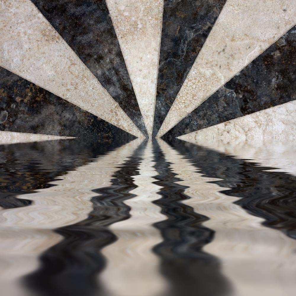 ArtzFolio Rays Reflection On White & Black Background Peel & Stick Vinyl Wall Sticker 16inch x 16inch (40.6cms x 40.6cms)