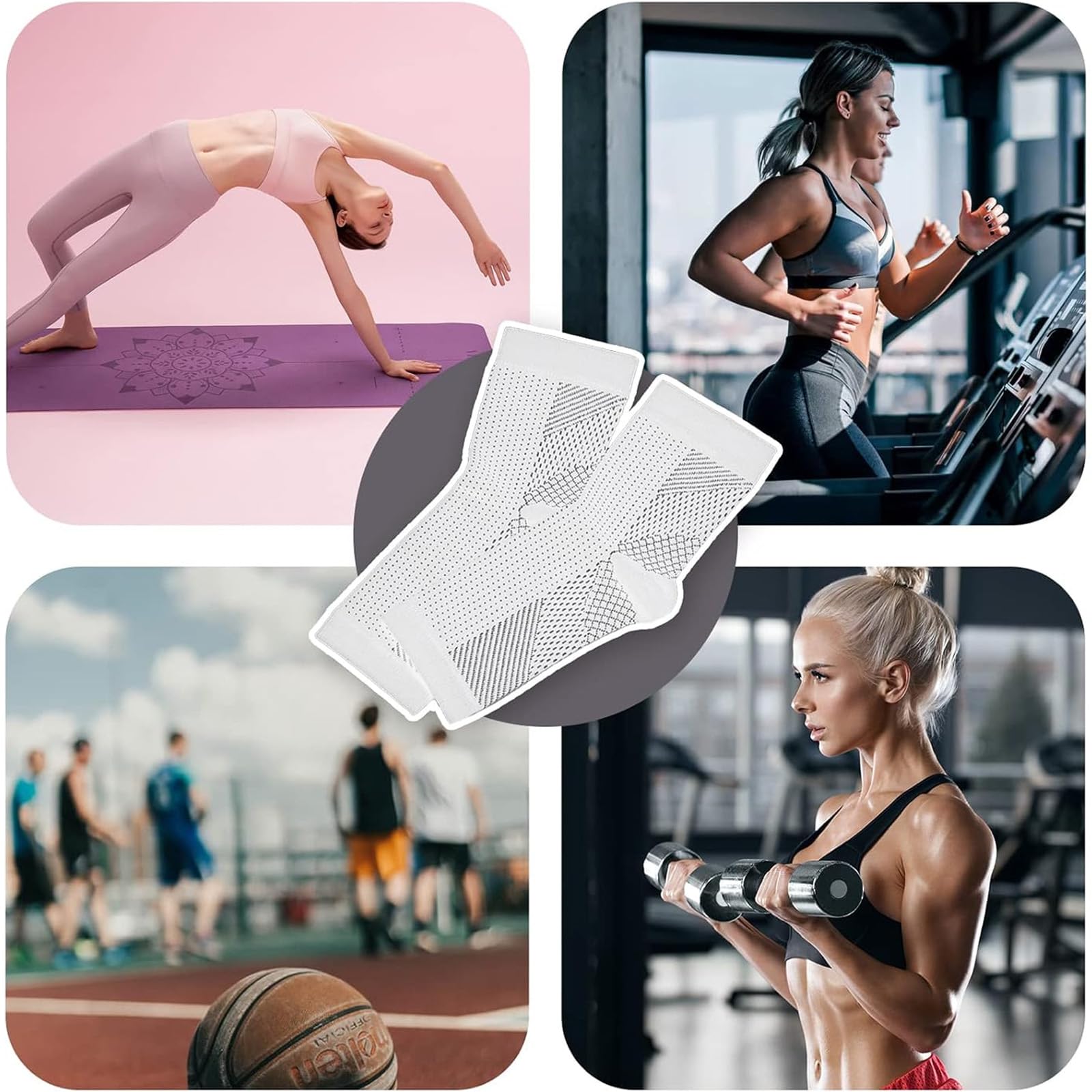 2 Paires Chaussettes pour Neuropathie Chevillere Entorse Chaussettes Chevillere De Maintien Sport Attelle Cheville pour Hommes Femme Protege Cheville for Football Basketball Running Hiking