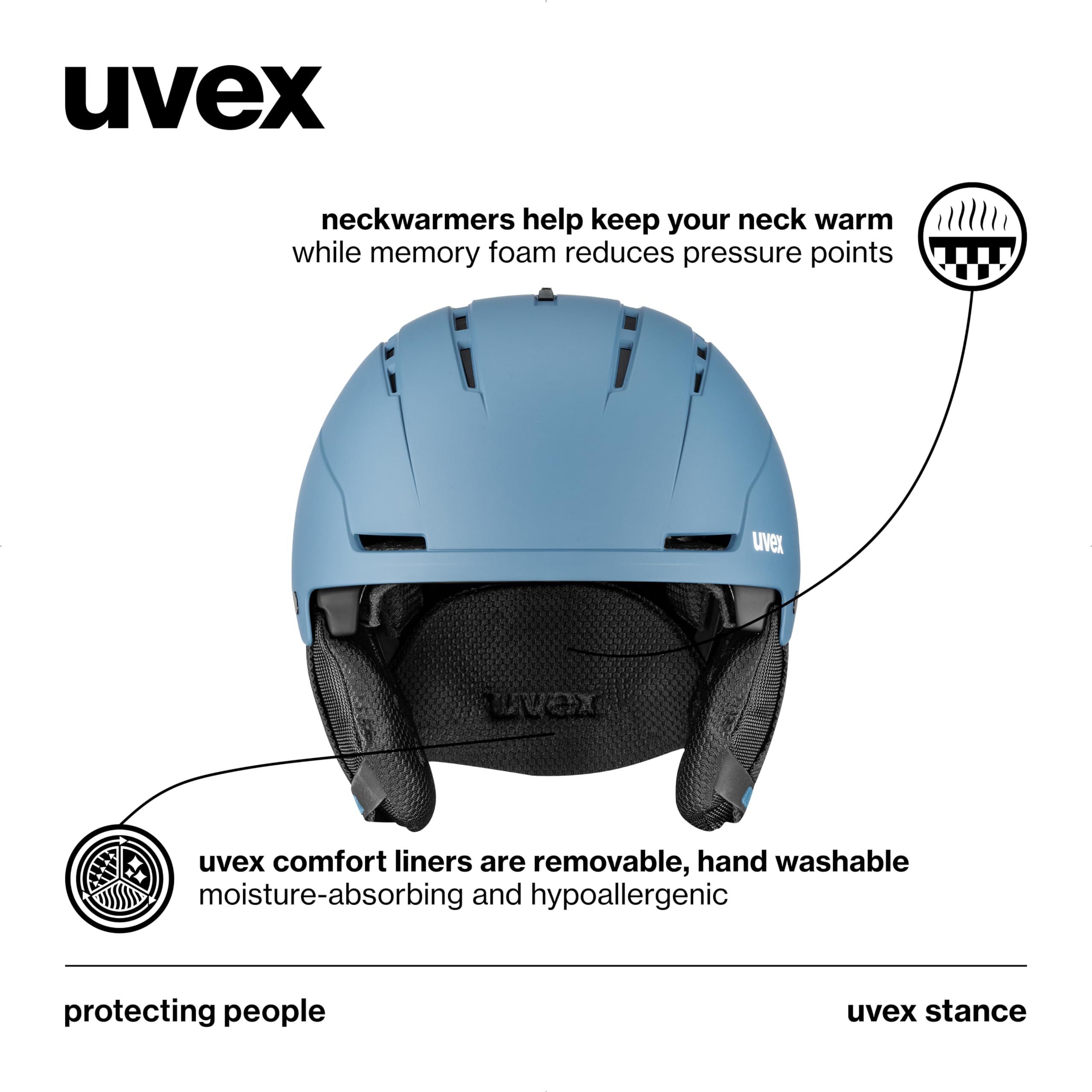 uvex Stance - Adjustable All-Mountain ski & Snowboard Helmet - closable Ventilation, Comfort Padding & Highest Safety