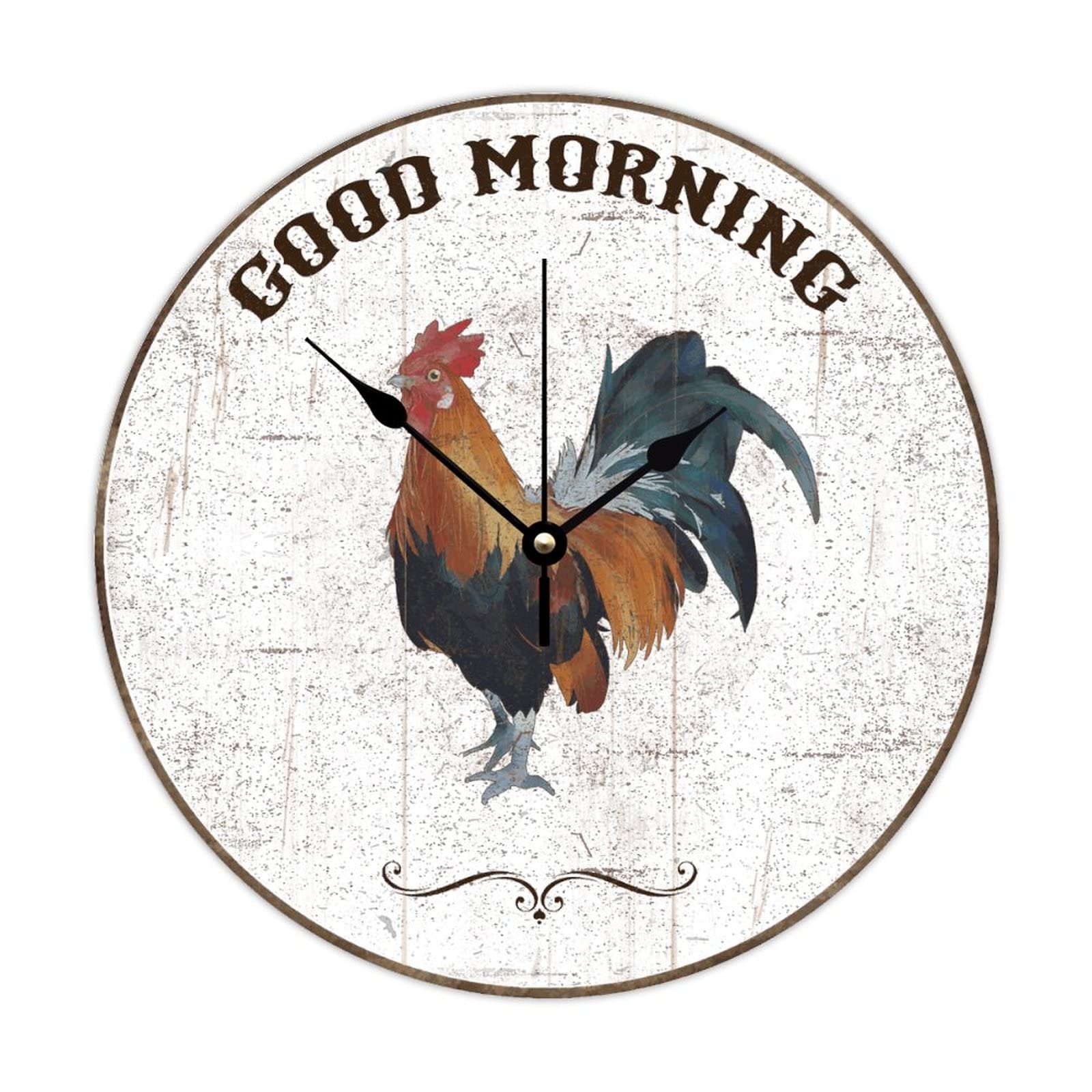 Horloge ronde en bois message Good Morning pour insuffler de la joie dans la maison