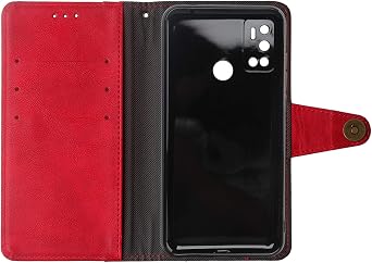 Flip Genuine Premium Leather TPU Silicone Phone Gel Case for Cubot C20 6.18 Back Cover Skin Etui Protective Protector Wallet Pouch Shell Bumper (Red)