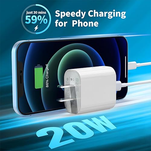 Miniatura 4 de Apple MFi Certified iPhone Fast Charger 3Pack, iGENJUN 20W USB C Charger Wall Charger Block with PD 3.0, Compact USB C Power Adapter for iPhone 1414