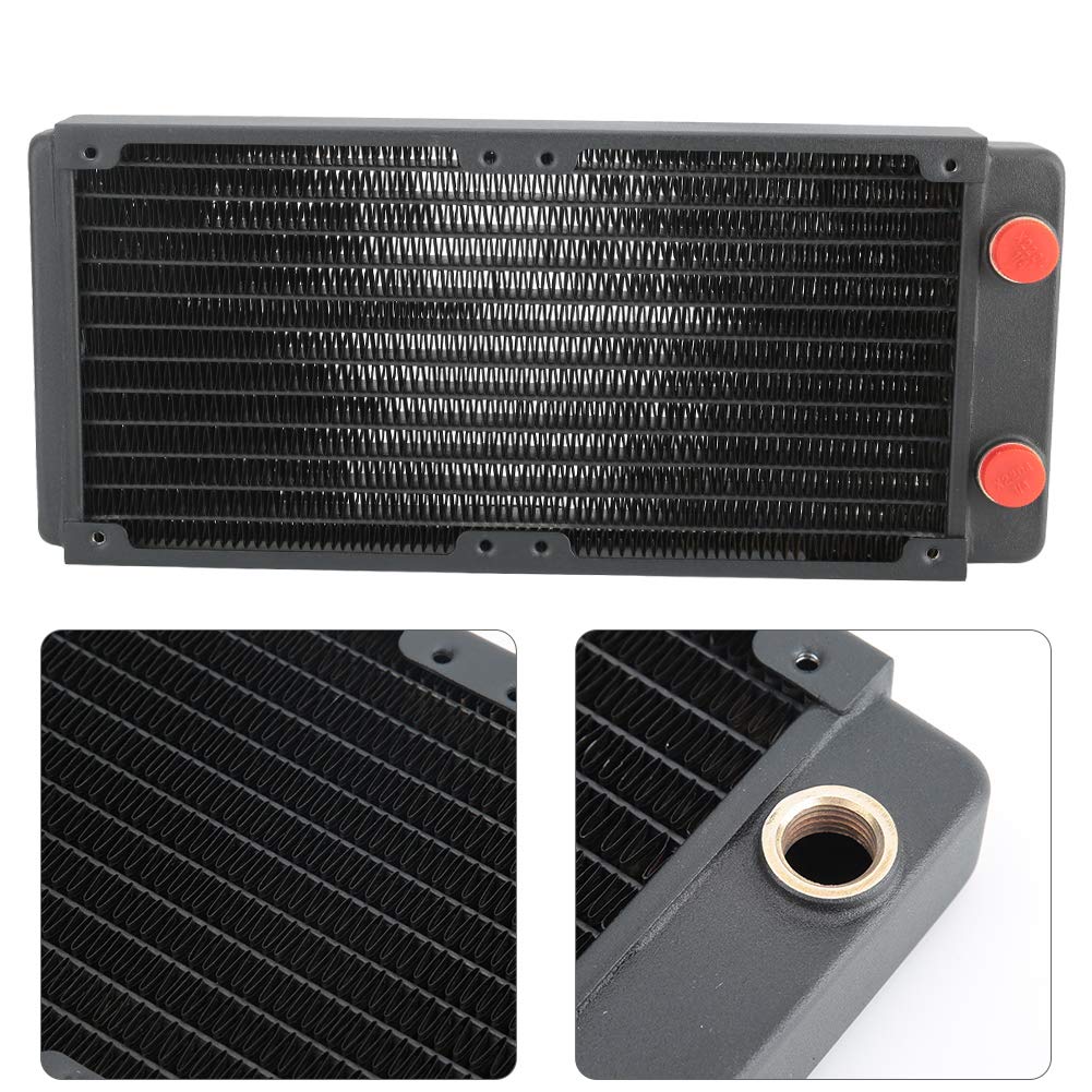 Radiatore in Rame per Raffreddamento Ad Acqua con Filettatura G1/4 per Computer con 12 per Un'efficiente Dissipazione del Calore per PC da Gioco, Design Durevole in Ottone e Acciaio