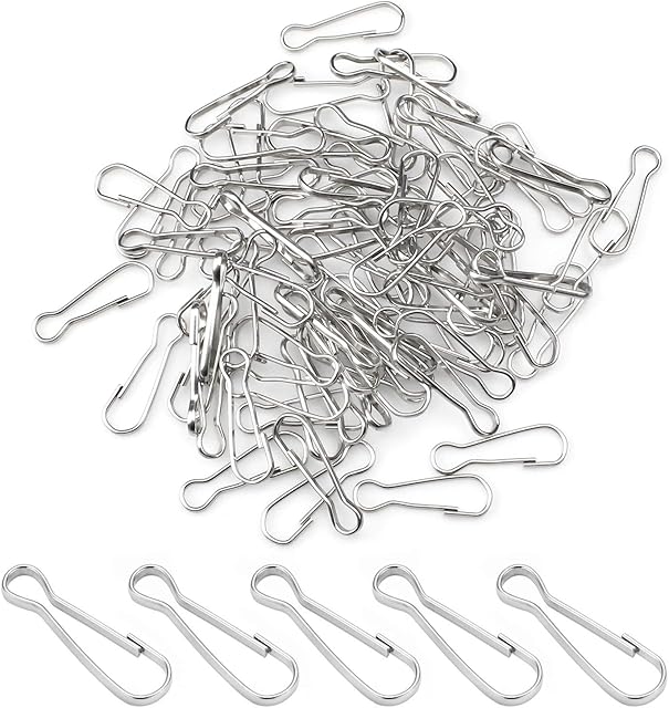 YapitHome 80 Pcs Flag Pole Clip Hooks 32mm Snap Hook Metal Lanyard Hooks for Grommeted Flag, Key Chain, Socks, Clothesline