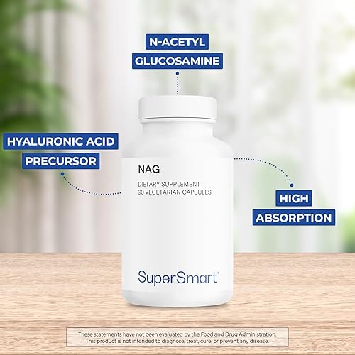 Miniatura 3 de Supersmart - Suplemento NAG 1500 mg por día (N-acetil glucosamina) - Sulfato de glucosamina de alta absorción | Sin OMG y sin gluten - 90 cápsulas