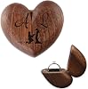 Personalized Ring Box Custom Engagement Ring Box for Proposal Engraved Wooden Heart Shaped Ring Case for Earring Brooches Jewelry Gift Boxes for Women Wedding Essentials