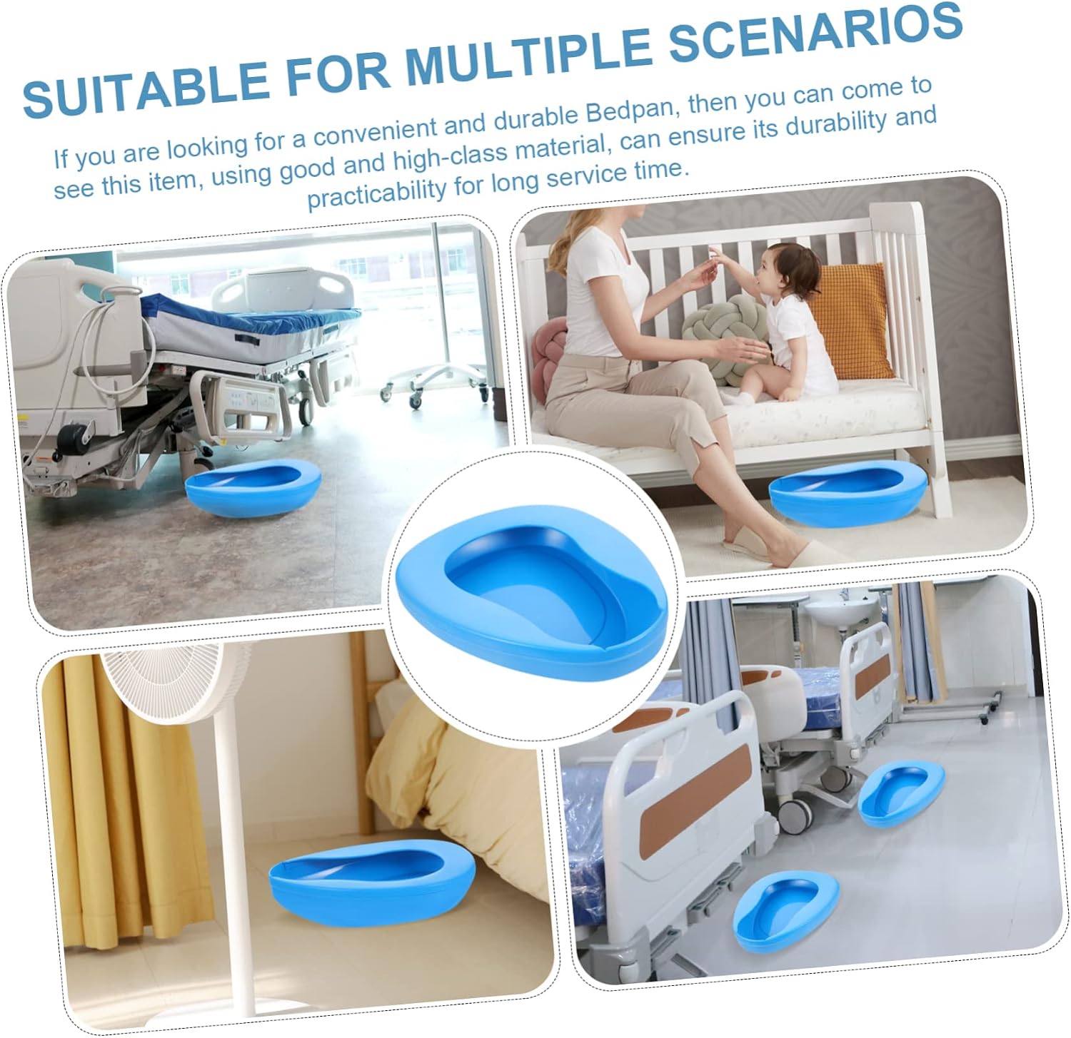 Elderly Nursing Bedpan Durable Urinal for Home Care Lightweight and Drop-Resistant for Bedridden Patients and Seniors Easy to Clean and Portable