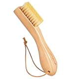 BFWood Laundry Stain Brush, Natural Soft Boar Bristles, Removes Tough Stains from Delicate Fabrics Like Knits, Cotton, and Linens, Gentle on Fabrics, No Damage