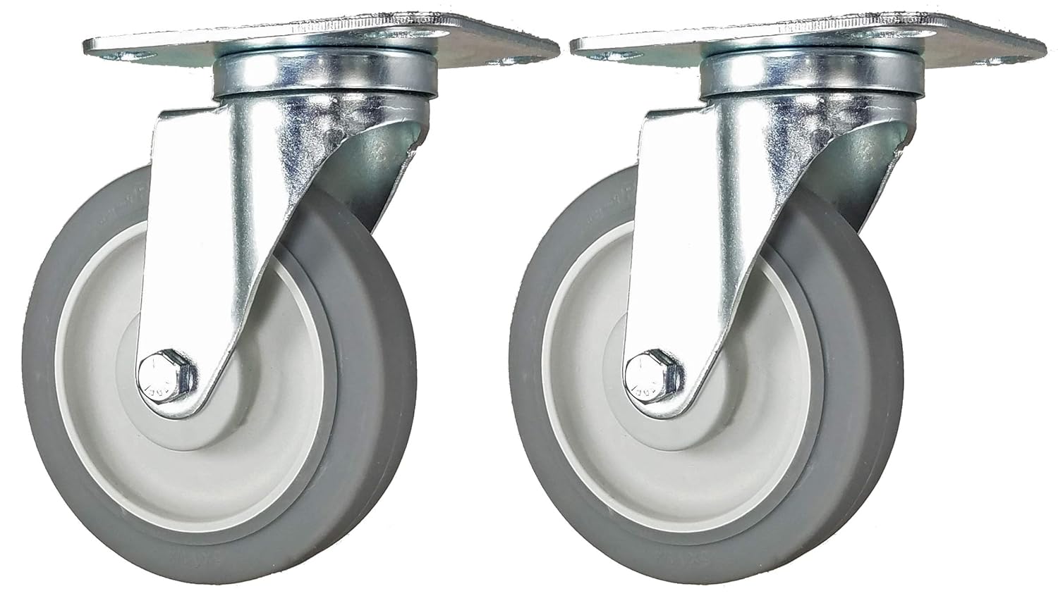 5" Caster Replacment Set for Rubbermaid Tilt Truck Model's 9T15 and 9T16: Swivel with Thermoplastic Rubber Wheel